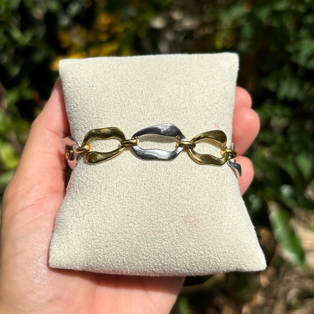 18K Gold Plated Stainless Steel Two-Tone Chain Bracelet